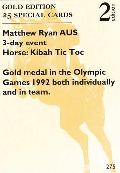 1995 Collect-A-Card Equestrian #275 Matthew Ryan / Kibah Tic Toc Back